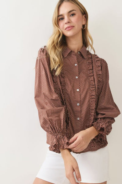 PINCH Polka Dot Button Down Shirt