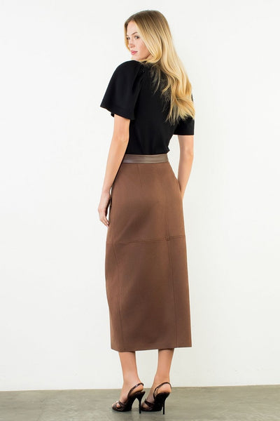 THML Suede Pencil Skirt