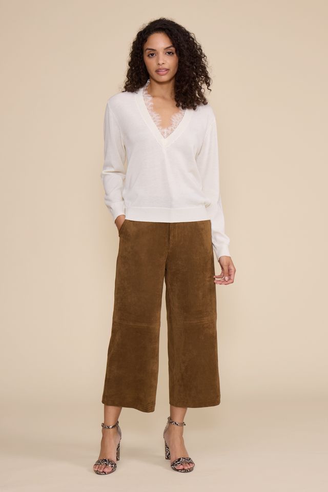 Lucy Paris Jessie Cropped Faux Suede Pant
