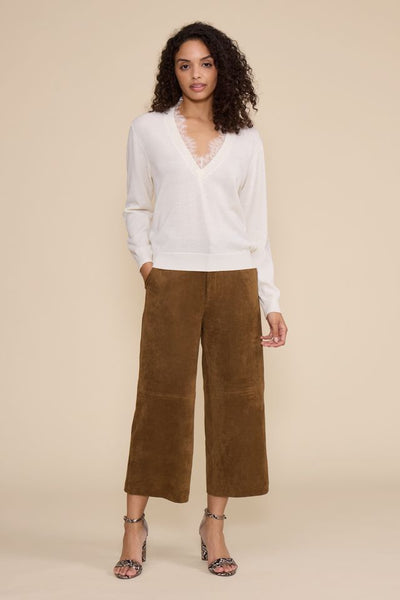 Lucy Paris Jessie Cropped Faux Suede Pant