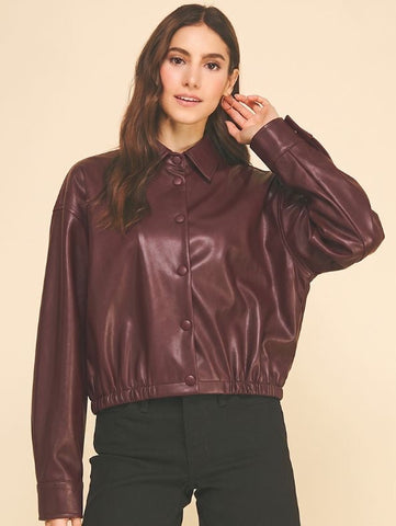 PINCH Faux Leather Bomber Jacket