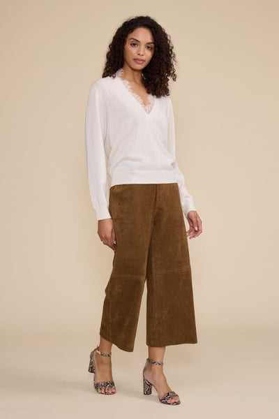 Lucy Paris Jessie Cropped Faux Suede Pant