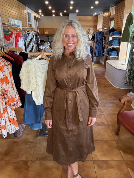 FRNCH Barbet Faux Suede Dress