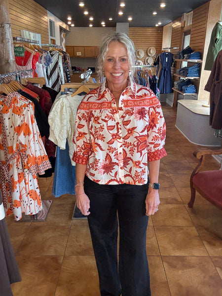 Joy Joy Round Yoke Blouse