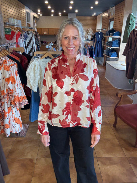 Joy Joy Front Split Button Top