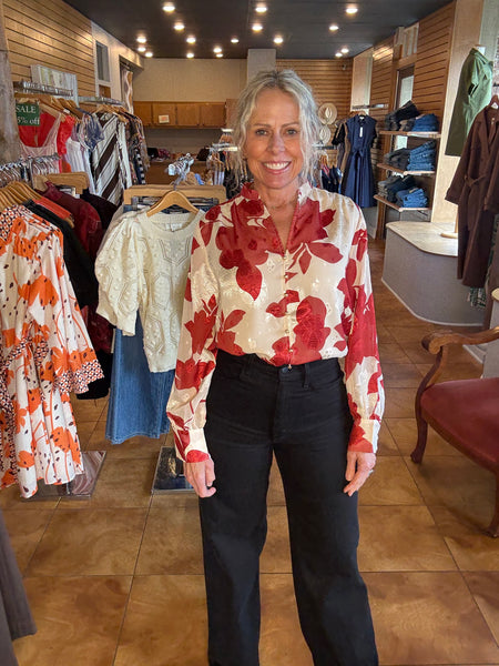 Joy Joy Front Split Button Top