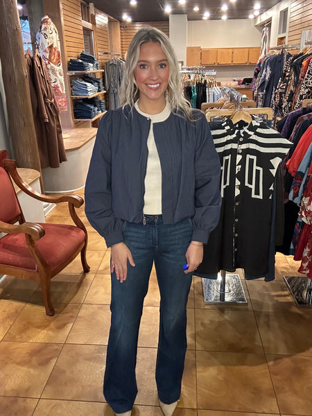 Ciebon Bubble Hem Cropped Jacket