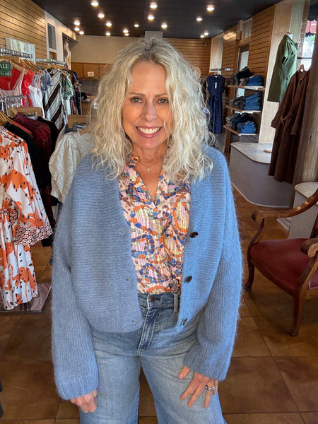 Joy Joy Placket V Neck Top