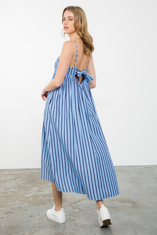 THML Blue Striped Maxi Dress