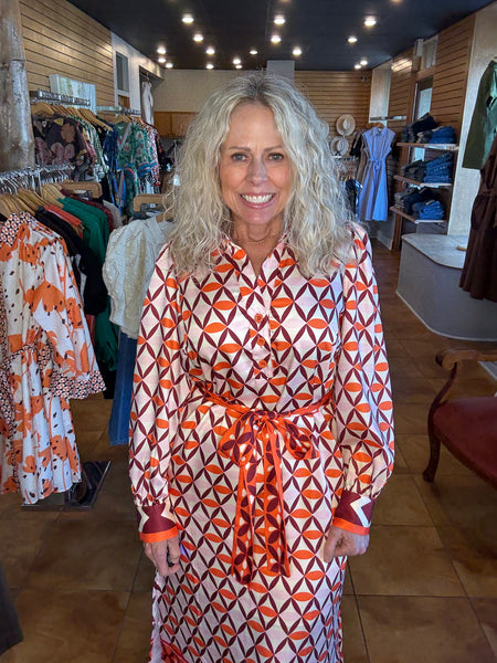 Jade Split Neck Collared Maxi