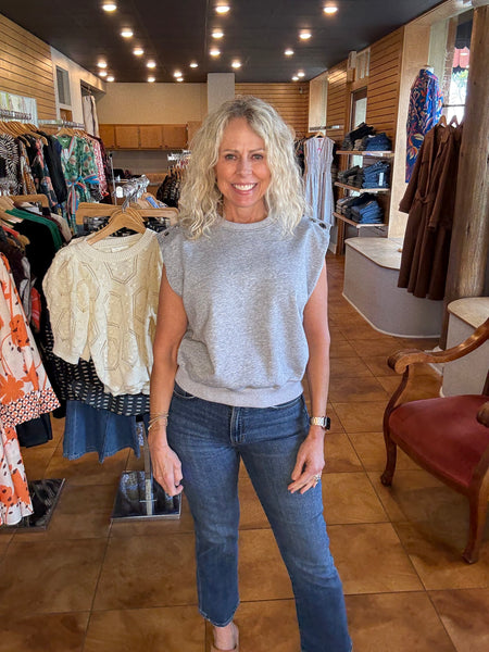 THML Sleeveless Sweatshirt With Shoulder Buttons
