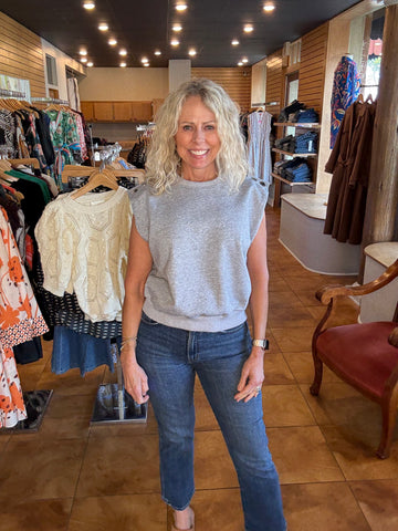 THML Sleeveless Sweatshirt With Shoulder Buttons