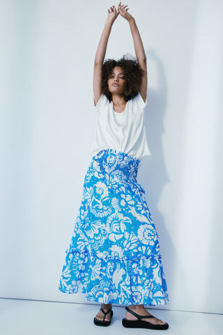Melissa Nepton Citadel Batik Floral Maxi Skirt
