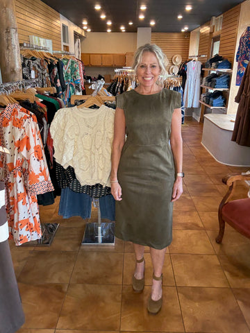 THML Sleeveless Faux Suede Dress