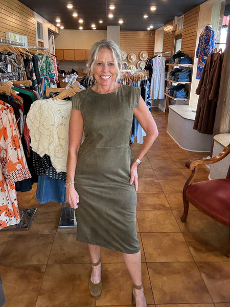 THML Sleeveless Faux Suede Dress