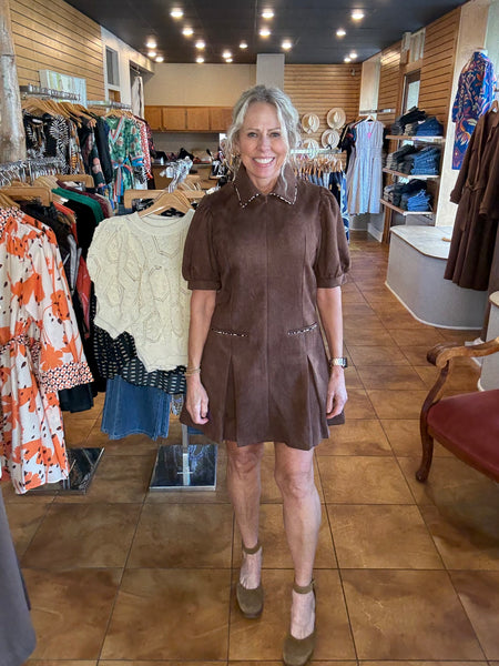 THML Short Sleeve Pleated Bottom Dress