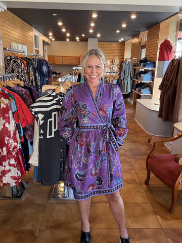 Mauve Vivante Cara Wrap Dress [purple sparkle]