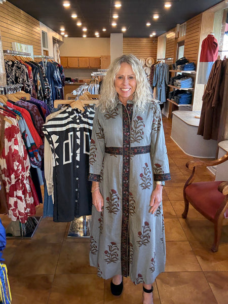 Uncle Frank Double Button Bordered Dress [grey]