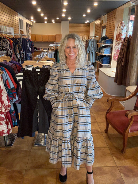 Ciebon Stripe Print Maxi Dress