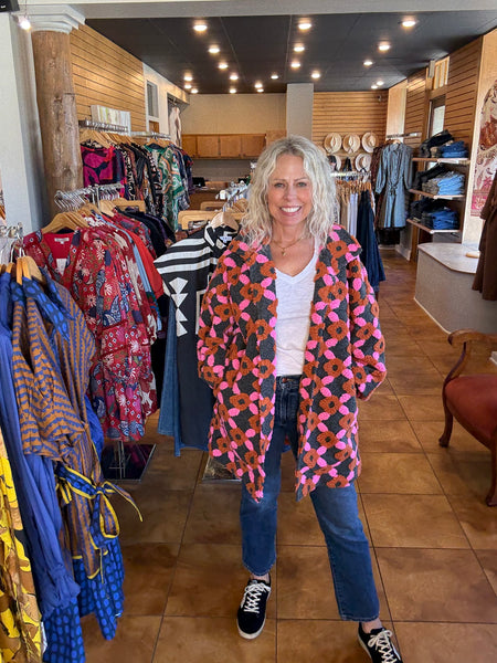 Ivy Jane Puff Pattern Faux Fur Coat