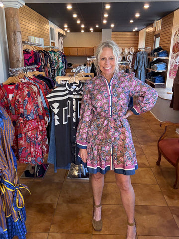 Joy Joy Ruffle Hem Rosewood Dress