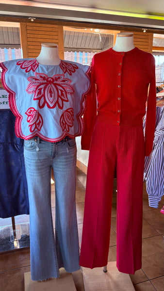 Lucy Paris Diana Wide Leg Pant [red]