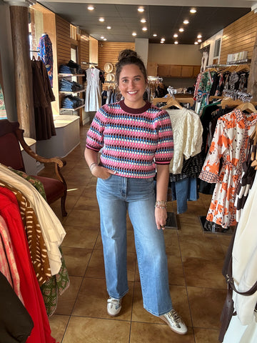 THML Short Sleeve Pink And More Sweater