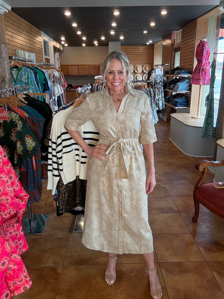 Jade Split Collar Maxi Shirtdress