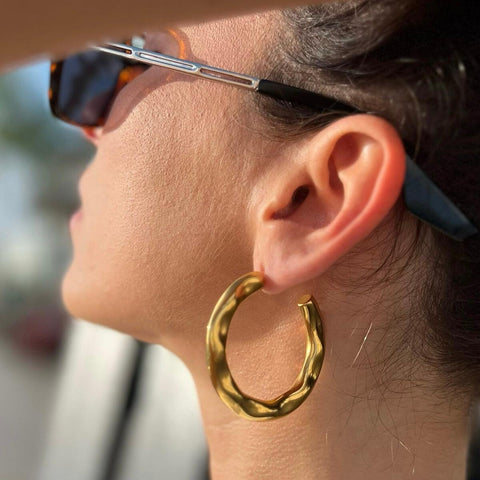 Ellie Vail Astrid Hammered Hoop Earring