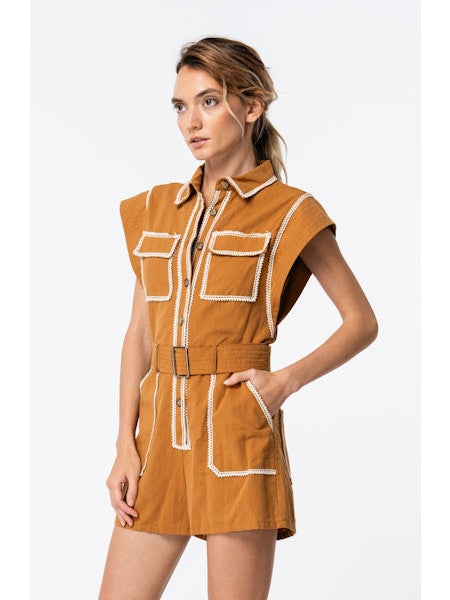 Ciebon Crochet Trim Detailed Romper