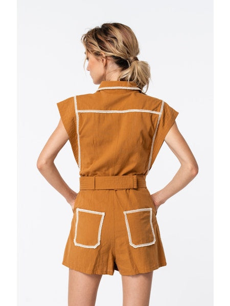 Ciebon Crochet Trim Detailed Romper