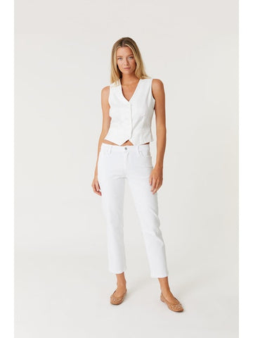 Level 99 Jessie Slim Crop in Stillwater (white)
