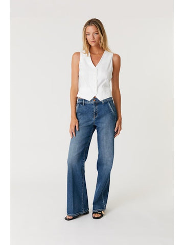 Level 99 Ellis Denim Trouser in Blue Strand