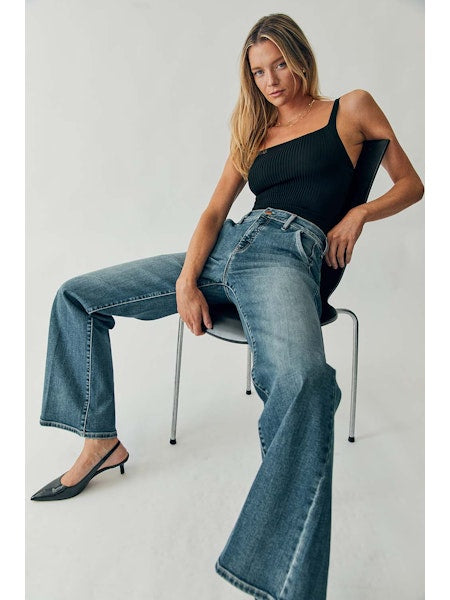 Level 99 Ellis Denim Trouser in Blue Strand