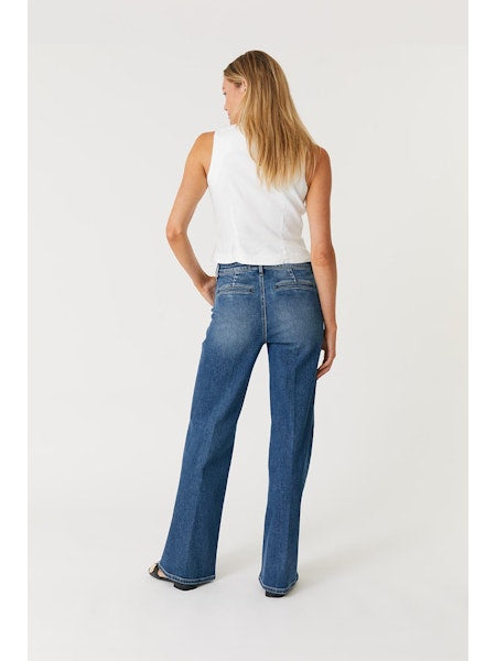 Level 99 Ellis Denim Trouser in Blue Strand