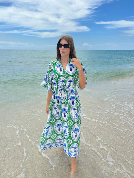 Isla Payal Cape Midi Dress [green monkey]