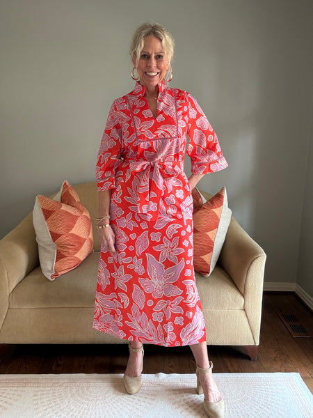 Jade Trimmed Yoke Tunic Maxi Dress