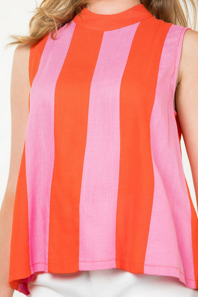 THML Sleeveless Stripe Colorblock Top