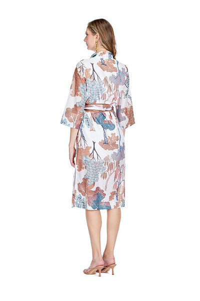 Jade Stand Collar Midi Dress