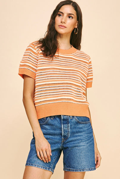 PINCH Short Sleeve Stripe Sweater