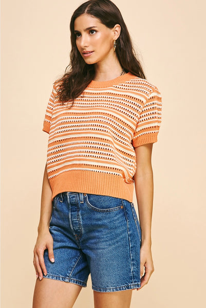 PINCH Short Sleeve Stripe Sweater
