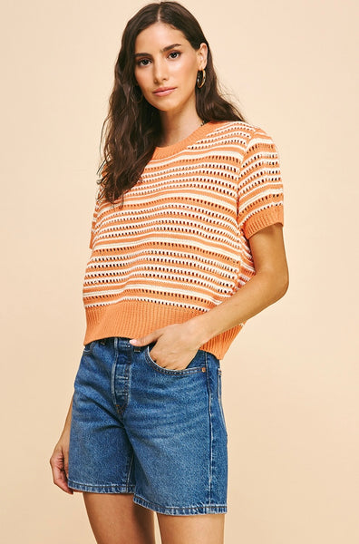 PINCH Short Sleeve Stripe Sweater