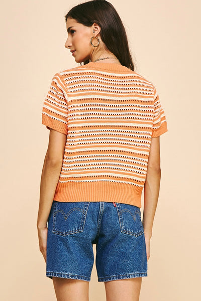 PINCH Short Sleeve Stripe Sweater