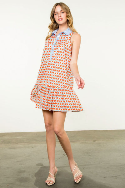 THML Sleeveless Geo Print Dress