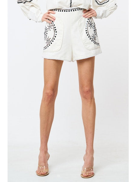 Ciebon Metal Embroidered Shorts