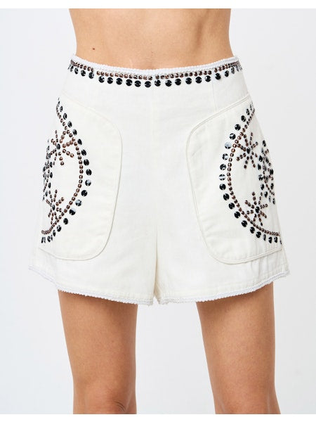 Ciebon Metal Embroidered Shorts