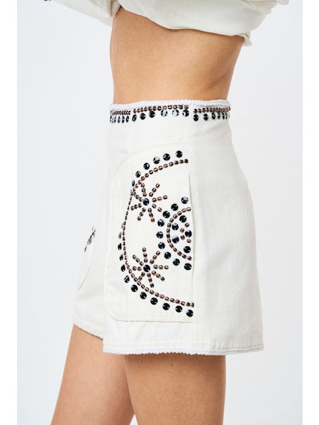 Ciebon Metal Embroidered Shorts