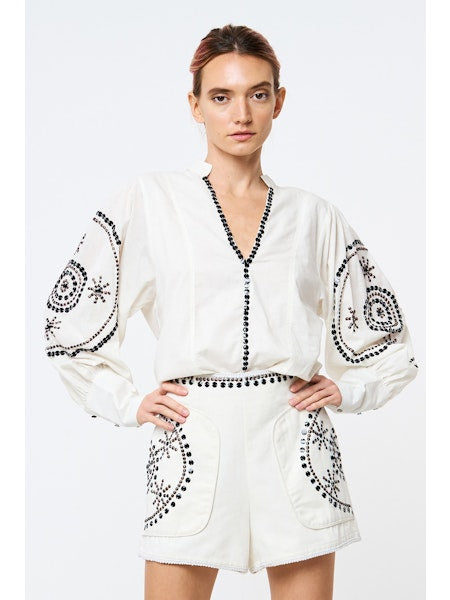 Ciebon Metal Embroidered Shorts