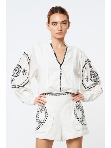 Ciebon Metal Embroidered Shorts
