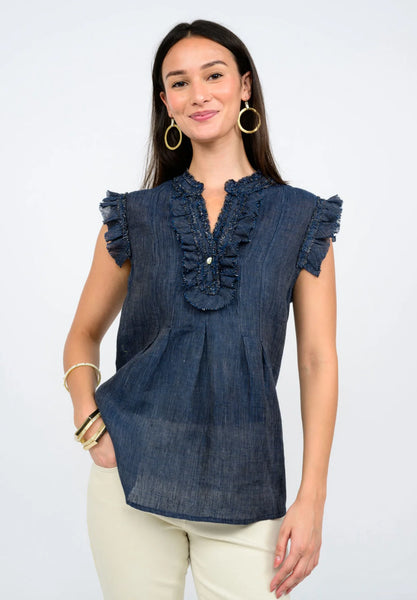 Ivy Jane Striped Ruffled Top